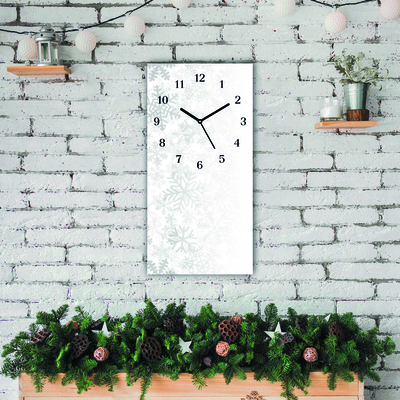 Glass Kitchen Clock Winter Snow Snowflakes