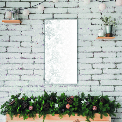 Glass Kitchen Clock Winter Snow Snowflakes