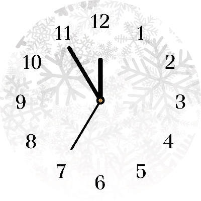 Glass Kitchen Clock Winter Snow Snowflakes