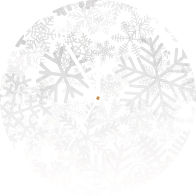 Glass Kitchen Clock Winter Snow Snowflakes