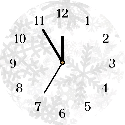 Glass Wall Clock Winter Snow Snowflakes