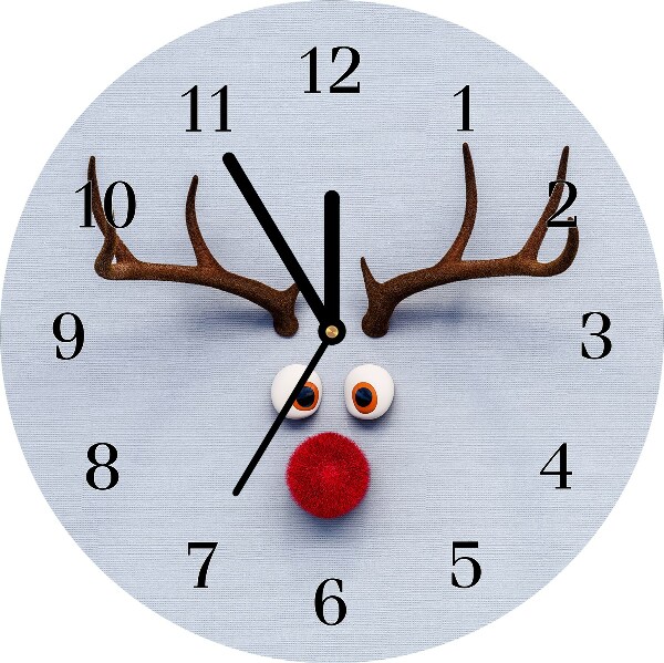 Glass Kitchen Clock Holy reindeer Rudolf