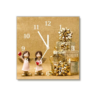 Glass Wall Clock Square Holy Angels Christmas Gifts