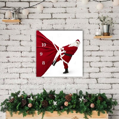Glass Wall Clock Square Holy Father Christmas Gifts