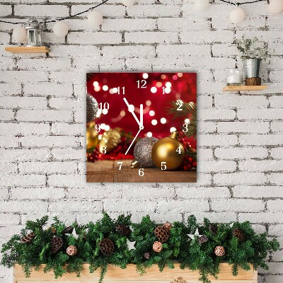 Glass Kitchen Clock Square Christmas tree balls Christmas Decorations