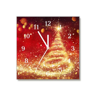 Glass Wall Clock Square Abstraction Christmas holidays Winter