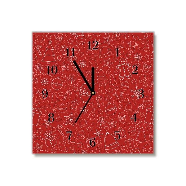 Glass Kitchen Clock Square Christmas Decoration Winter holidays