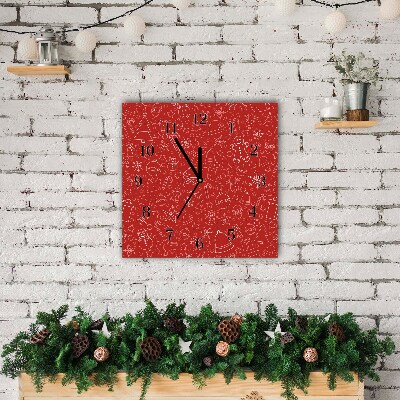 Glass Kitchen Clock Square Christmas Decoration Winter holidays