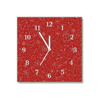 Glass Kitchen Clock Square Christmas Decoration Winter holidays