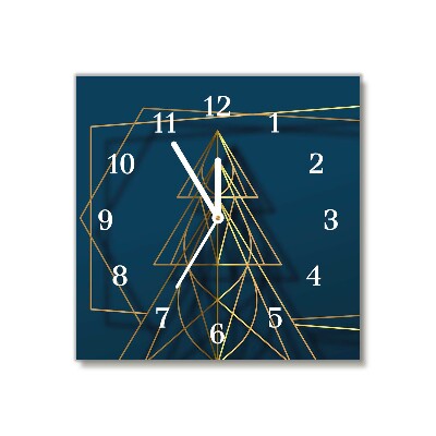 Glass Kitchen Clock Square Christmas Christmas tree