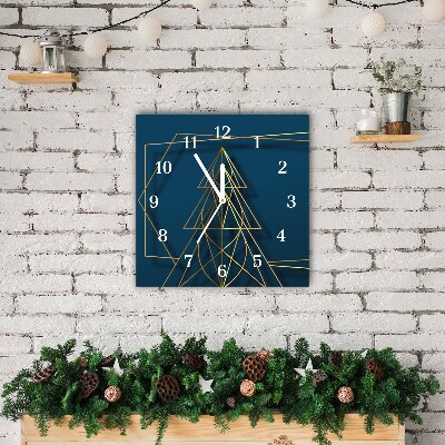 Glass Kitchen Clock Square Christmas Christmas tree