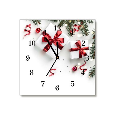 Glass Wall Clock Square Holy Christmas Gifts Twigs