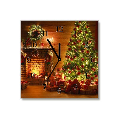 Glass Kitchen Clock Square Christmas Fireplace Christmas Gift