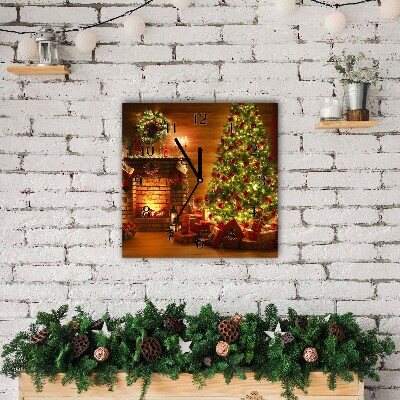 Glass Kitchen Clock Square Christmas Fireplace Christmas Gift