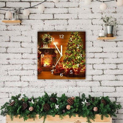 Glass Kitchen Clock Square Christmas Fireplace Christmas Gift