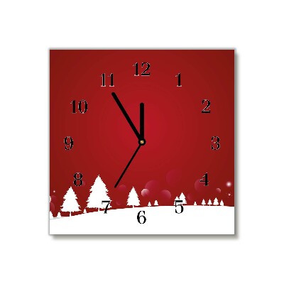 Glass Kitchen Clock Square Christmas tree Christmas Snowflakes