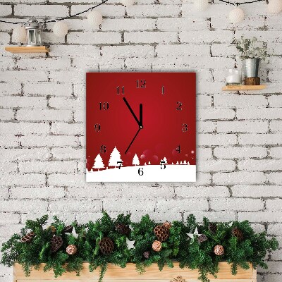 Glass Kitchen Clock Square Christmas tree Christmas Snowflakes