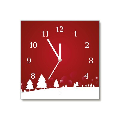 Glass Kitchen Clock Square Christmas tree Christmas Snowflakes