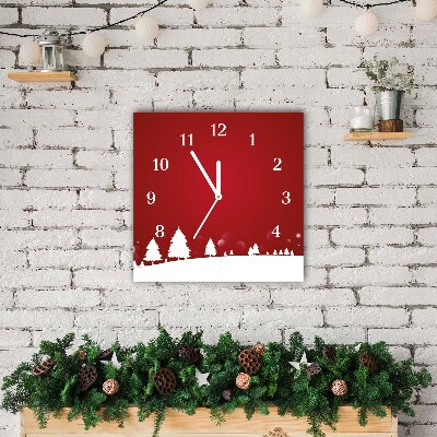 Glass Kitchen Clock Square Christmas tree Christmas Snowflakes