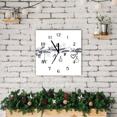 Glass Wall Clock Square Winter holidays Christmas Decorations