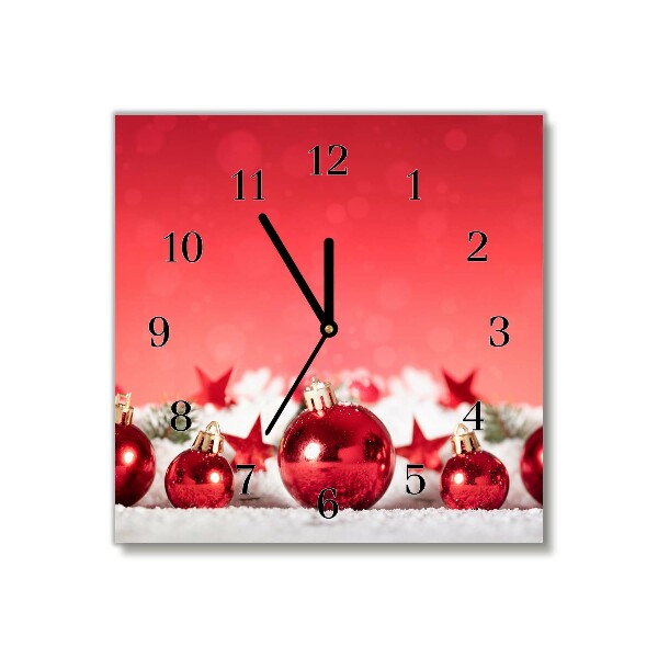 Glass Kitchen Clock Square Christmas Gift Christmas Snow