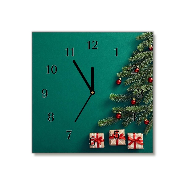 Glass Wall Clock Square Winter Holiday Christmas Gifts