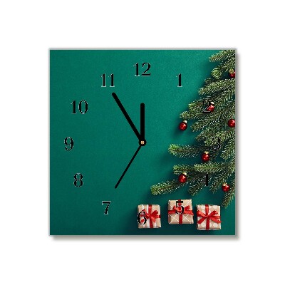 Glass Wall Clock Square Winter Holiday Christmas Gifts