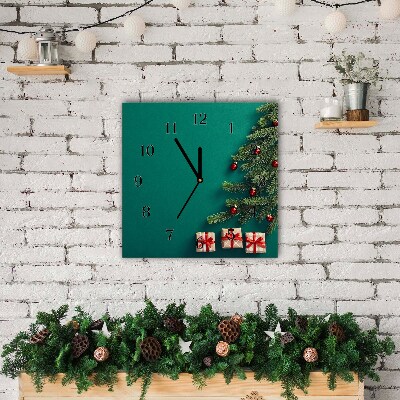 Glass Wall Clock Square Winter Holiday Christmas Gifts