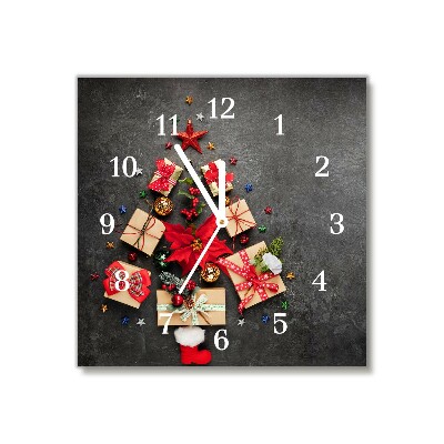 Glass Wall Clock Square Abstraction Christmas Gifts