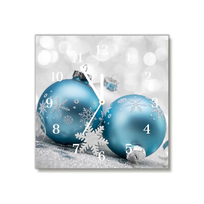 Glass Kitchen Clock Square Baubles Winter Holiday Decorations