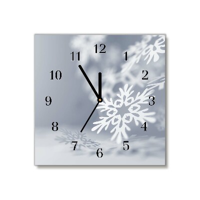 Glass Wall Clock Square Snowflake Christmas Decoration