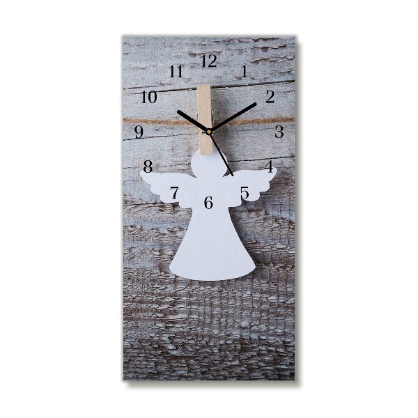 Glass Kitchen Clock Vertical Holy Angel Winter