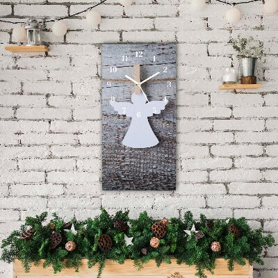 Glass Kitchen Clock Vertical Holy Angel Winter