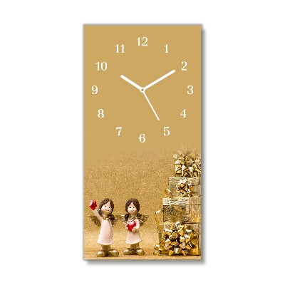 Glass Wall Clock Vertical Holy Angels Christmas Gifts