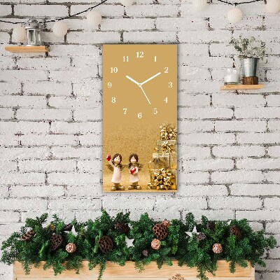 Glass Wall Clock Vertical Holy Angels Christmas Gifts