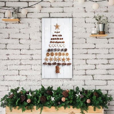 Glass Kitchen Clock Vertical Gingerbread Christmas tree ornaments