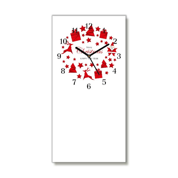 Glass Wall Clock Vertical Christmas Holiday Decorations