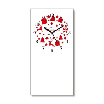 Glass Wall Clock Vertical Christmas Holiday Decorations