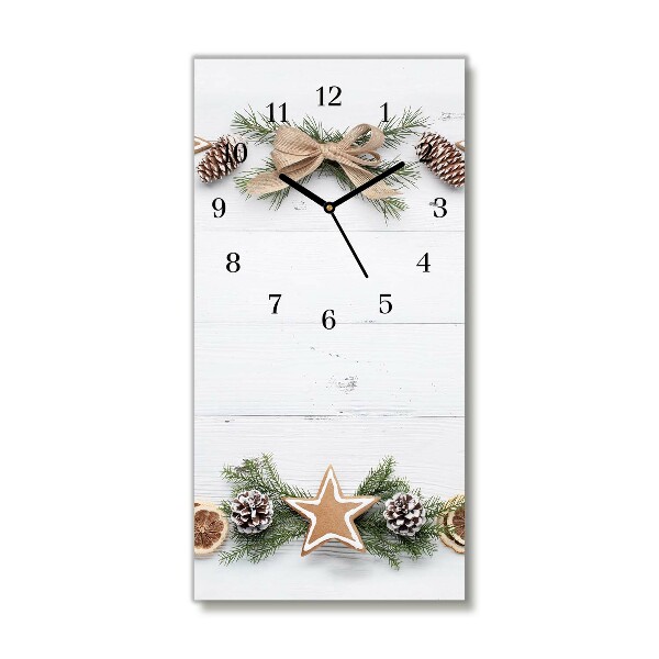 Glass Wall Clock Vertical Christmas Holiday Gingerbread