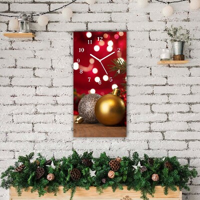 Glass Kitchen Clock Vertical Christmas tree balls Christmas Decorations