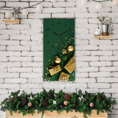 Glass Kitchen Clock Vertical Gifts Winter Holiday Decorations