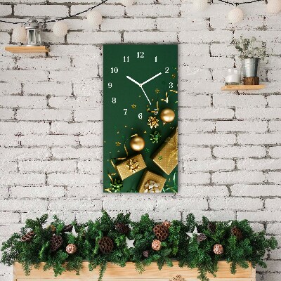 Glass Kitchen Clock Vertical Gifts Winter Holiday Decorations