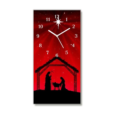 Glass Kitchen Clock Vertical Star Christmas holidays