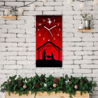 Glass Kitchen Clock Vertical Star Christmas holidays