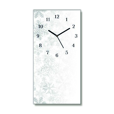 Glass Kitchen Clock Vertical Winter Snow Snowflakes