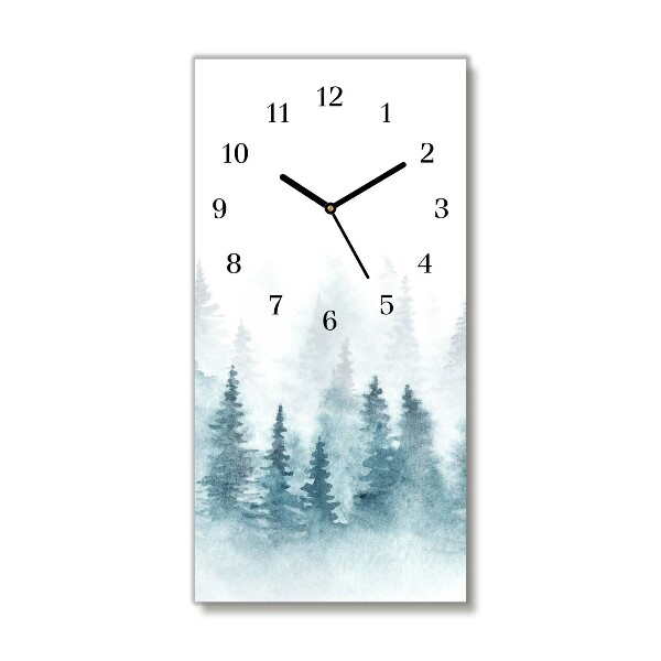 Glass Kitchen Clock Vertical Forest Christmas tree Christmas Snow