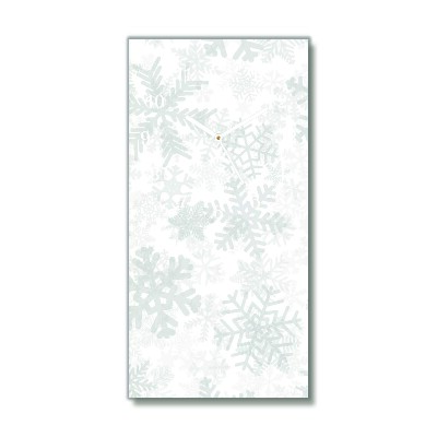 Glass Wall Clock Vertical Winter Snow Snowflakes