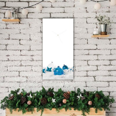 Glass Wall Clock Vertical Snow balls Christmas Decorations