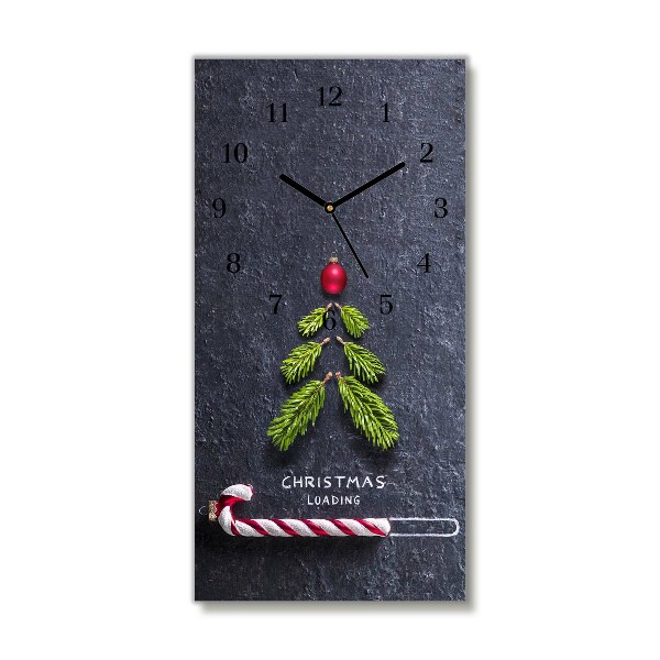 Glass Kitchen Clock Vertical Abstraction Christmas holidays Winter