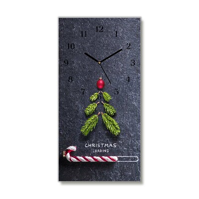 Glass Kitchen Clock Vertical Abstraction Christmas holidays Winter